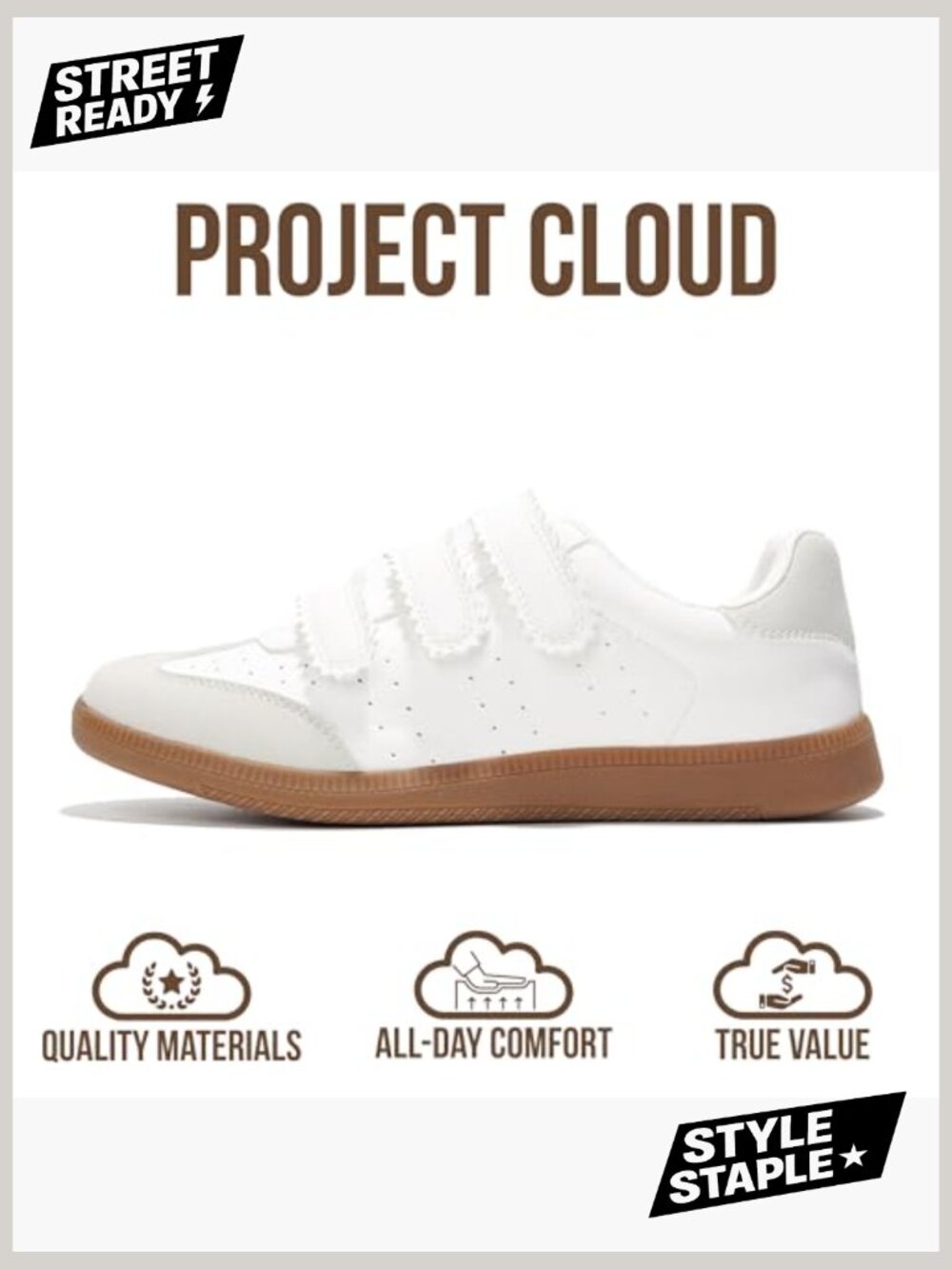 Women's Fashion Sneakers with Memory Foam, Lightweight, Non-Slip, Hook & Loop - Picture 4 of 6
